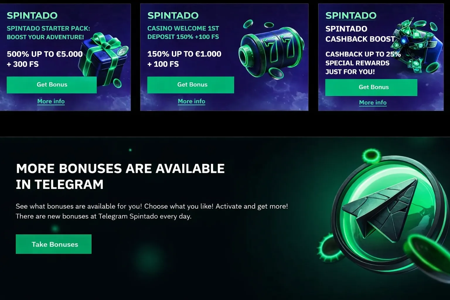 Spintado Casino bonussen en promoties